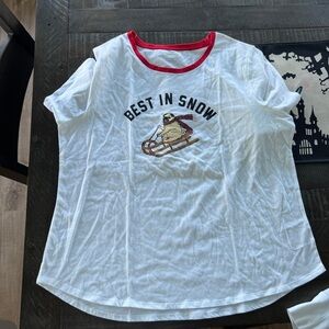 Old Navy White Tee with Red Accents